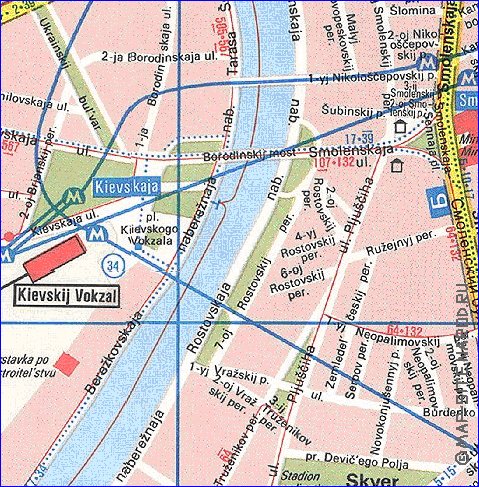 Transporte mapa de Moscovo em ingles