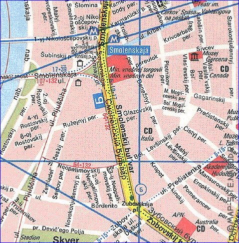 Transporte mapa de Moscovo em ingles