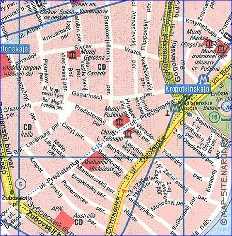 Transporte mapa de Moscovo em ingles