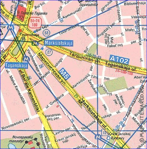 Transporte mapa de Moscovo em ingles