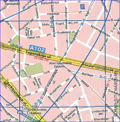 Transporte mapa de Moscovo em ingles