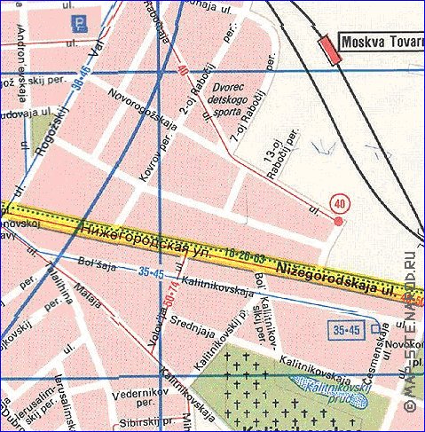 Transport carte de Moscou en anglais