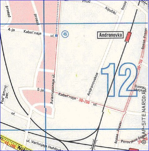 Transporte mapa de Moscovo em ingles