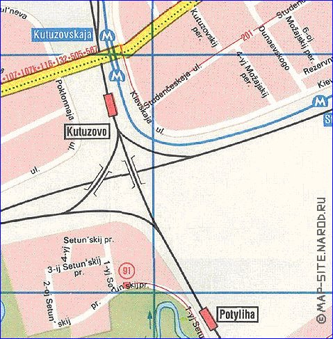 Transporte mapa de Moscovo em ingles