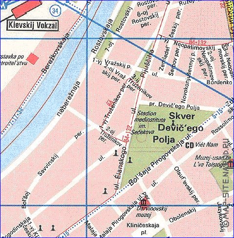 Transporte mapa de Moscovo em ingles