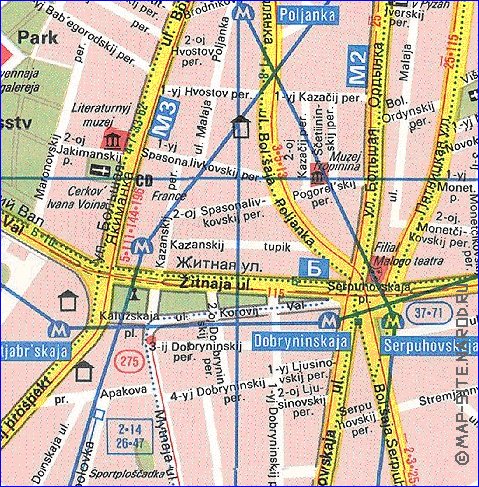 Transporte mapa de Moscovo em ingles