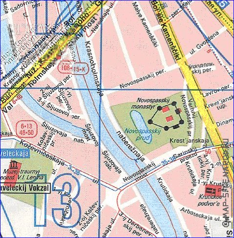 Transporte mapa de Moscovo em ingles