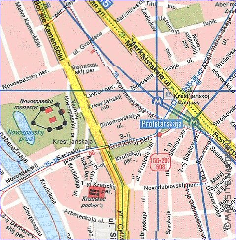 Transporte mapa de Moscovo em ingles