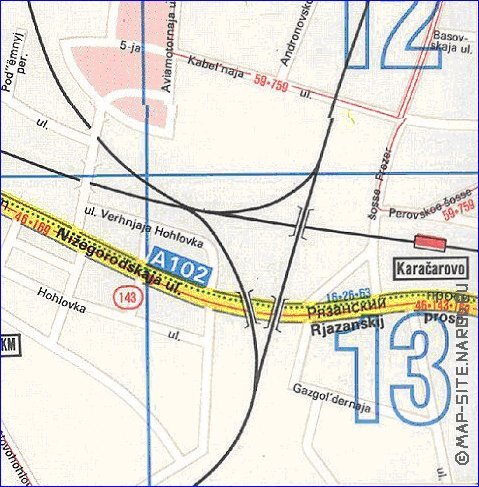 Transporte mapa de Moscovo em ingles