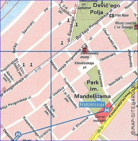 Transporte mapa de Moscovo em ingles