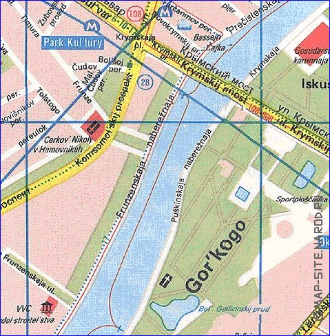 Transporte mapa de Moscovo em ingles