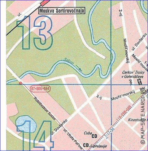 Transporte mapa de Moscovo em ingles