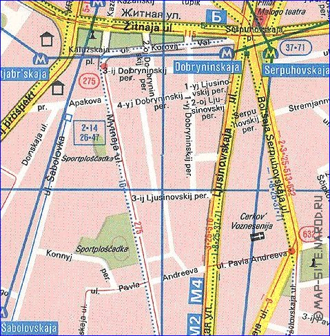 Transporte mapa de Moscovo em ingles