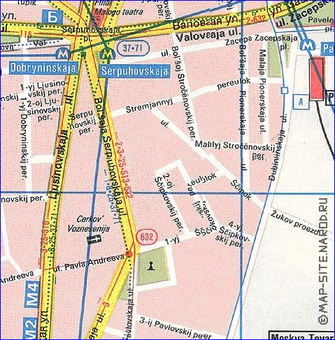 Transporte mapa de Moscovo em ingles