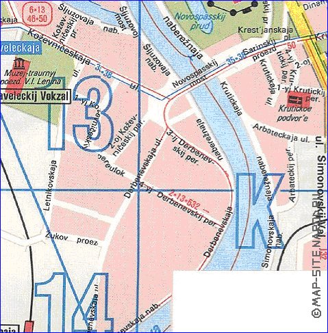 Transporte mapa de Moscovo em ingles