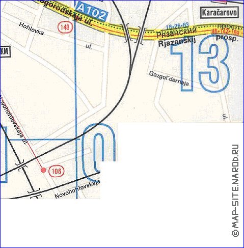 Transporte mapa de Moscovo em ingles