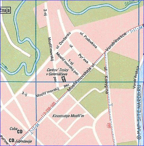 Transporte mapa de Moscovo em ingles