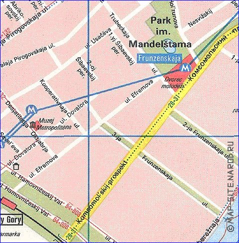 Transport carte de Moscou en anglais