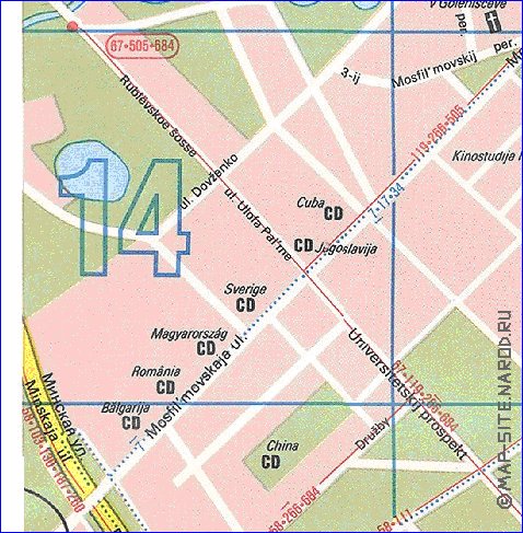 Transporte mapa de Moscovo em ingles