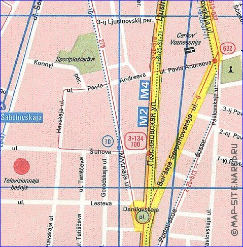 Transporte mapa de Moscovo em ingles