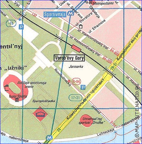 Transporte mapa de Moscovo em ingles