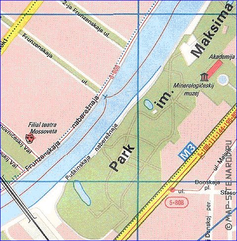 Transporte mapa de Moscovo em ingles