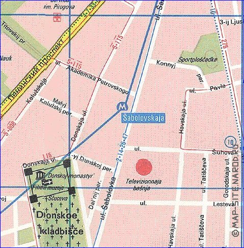 Transporte mapa de Moscovo em ingles