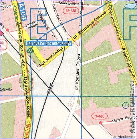 Transporte mapa de Moscovo em ingles