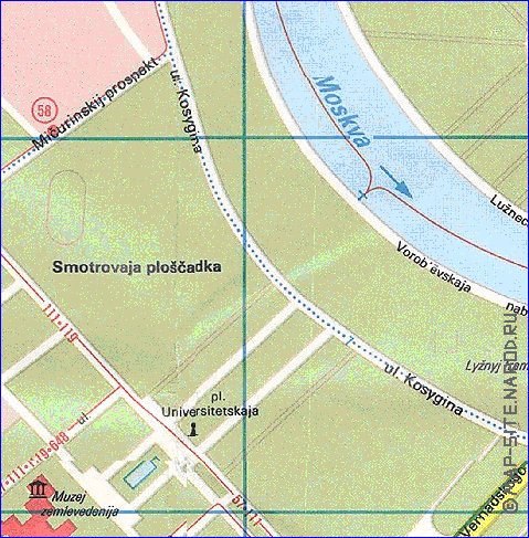 Transporte mapa de Moscovo em ingles