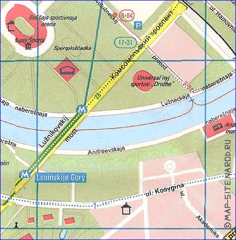 Transport carte de Moscou en anglais