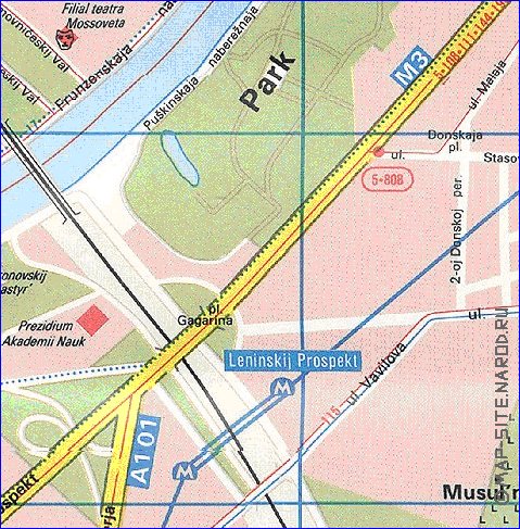 Transporte mapa de Moscovo em ingles