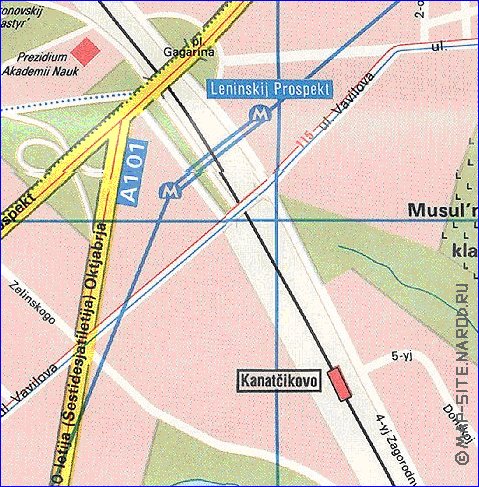 Transporte mapa de Moscovo em ingles