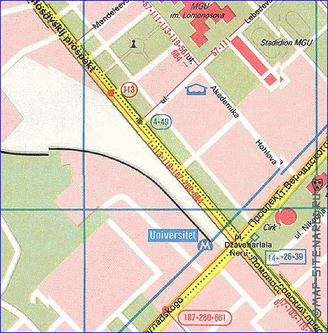 Transporte mapa de Moscovo em ingles