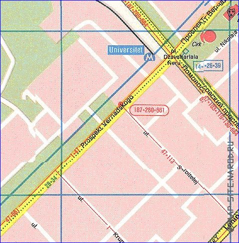 Transporte mapa de Moscovo em ingles