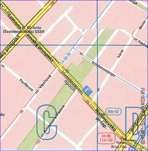 Transporte mapa de Moscovo em ingles