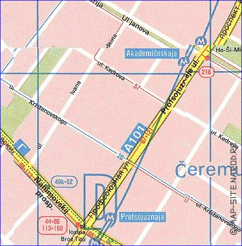 Transporte mapa de Moscovo em ingles