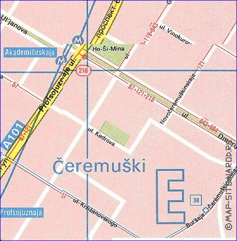 Transporte mapa de Moscovo em ingles