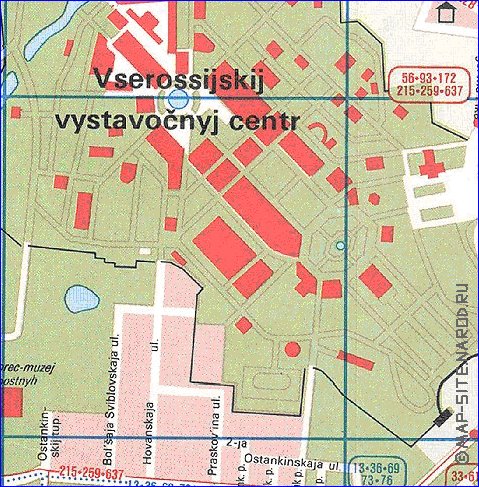 Transporte mapa de Moscovo em ingles