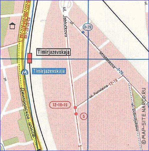 Transport carte de Moscou en anglais