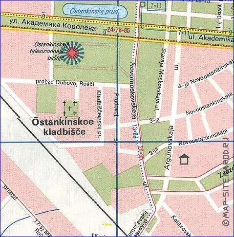 Transporte mapa de Moscovo em ingles