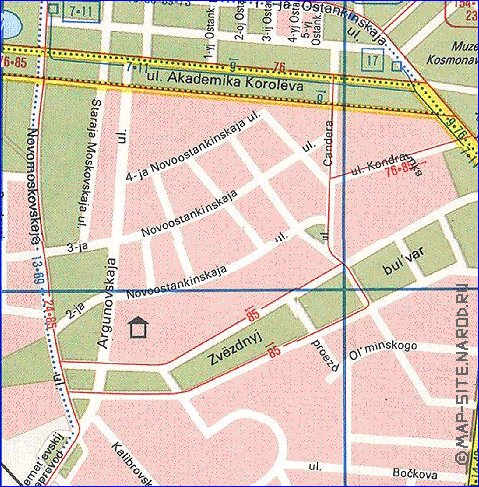 Transporte mapa de Moscovo em ingles