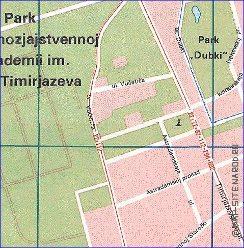 Transporte mapa de Moscovo em ingles