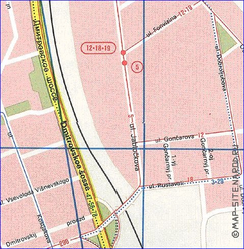 Transporte mapa de Moscovo em ingles