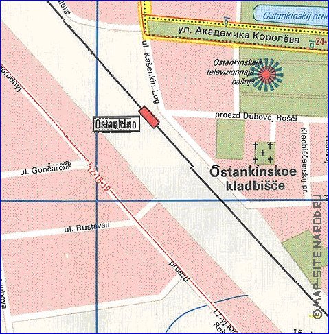 Transporte mapa de Moscovo em ingles