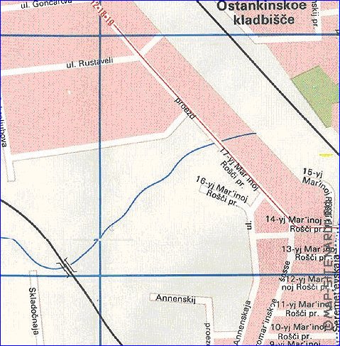 Transporte mapa de Moscovo em ingles