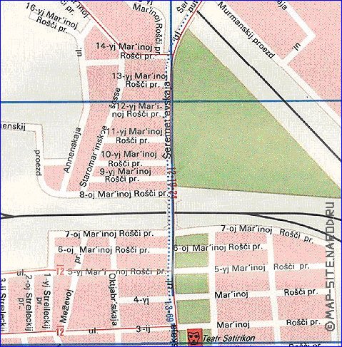 Transport carte de Moscou en anglais