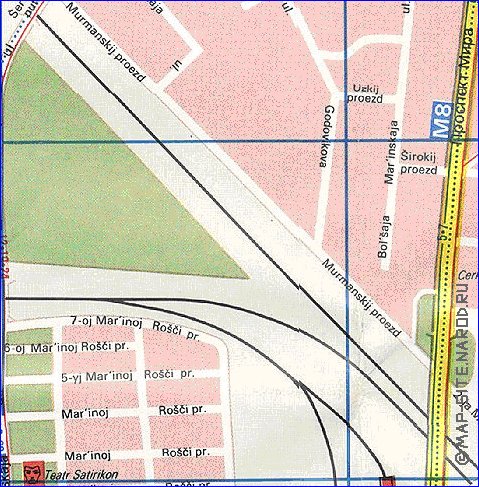 Transporte mapa de Moscovo em ingles