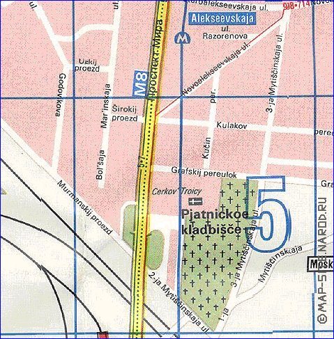 Transport carte de Moscou en anglais