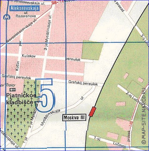 Transporte mapa de Moscovo em ingles