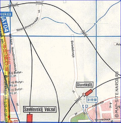 Transport carte de Moscou en anglais